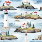 Seamless Nautical Lighthouse Paper