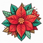 Christmas Poinsettia Illustration