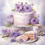 Purple Layered Cake Art