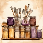 Purple Cooking Calendar Art