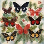 Christmas Butterfly Calendar Art