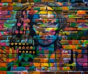 Woman Face Graffiti Art