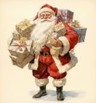 Vintage Santa Claus With Gifts