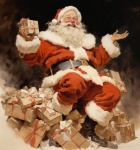 Vintage Santa Claus With Gifts