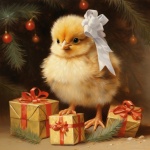 Christmas Chick Calendar Art