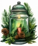 Christmas Candle In Jar Art