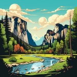 Yosemite Valley Trave Poster Art