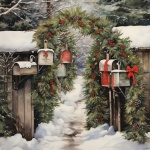 Christmas Mailboxes In Snow