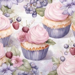 Frosted Cupcake With Fruit Topping