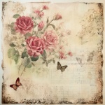 Vintage Pink Floral Paper