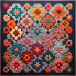Granny Quilt Flower Background
