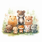 Cartoon Group Of Cute Animals