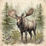 Autumn Moose In Forest Art