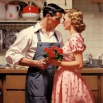 Vintage Lovers Valentine Art