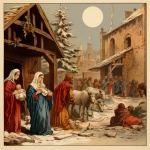 Vintage Christmas Nativity Art