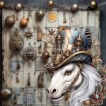 Steampunk Vintage Horse Advent Art