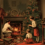 Vintage Christmas Fireplace