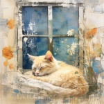 Cat Sleeping By Window