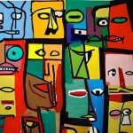 Picasso Style Abstract Faces Art