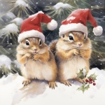 Christmas Chipmunks Art
