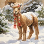 Christmas Llama Art
