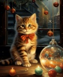 Christmas Orange Tabby Kitten