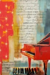 Abstract Piano Music Note Art