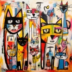 Colorful Abstract Cat Art