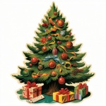 Vintage Christmas Tree Art