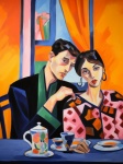 Couple Drinking Coffee Art