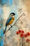 Blue Bird Vintage Art