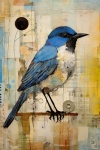 Blue Bird Vintage Art