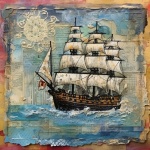 Pirate Ship Painting Art