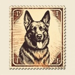 Vintage Dog Stamp Art
