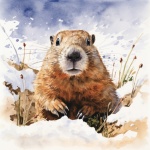 Groundhog Day Winter Art