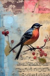 Montage Bird And Music Art