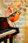 Piano Bird Music Art