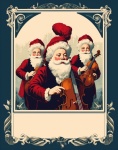Vintage Trio Santa Claus Art