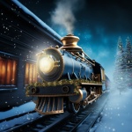 Christmas Winter Train Art