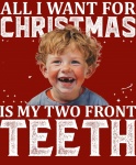 Child Two Front Teeth Xmas Poster