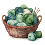 Basket With Wool
