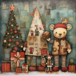 Christmas Teddy Bear Art