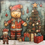 Christmas Teddy Bear Art