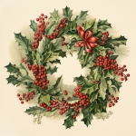 Vintage Christmas Wreath Art