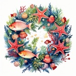 Nautical Christmas Wreath Art