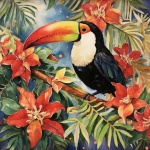 Christmas Toucan Bird Art