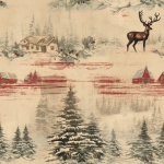 Seamless Christmas Landscape Art