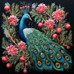 Christmas Peacock Art