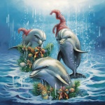 Christmas Dolphin Art