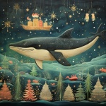 Christmas Whale Art